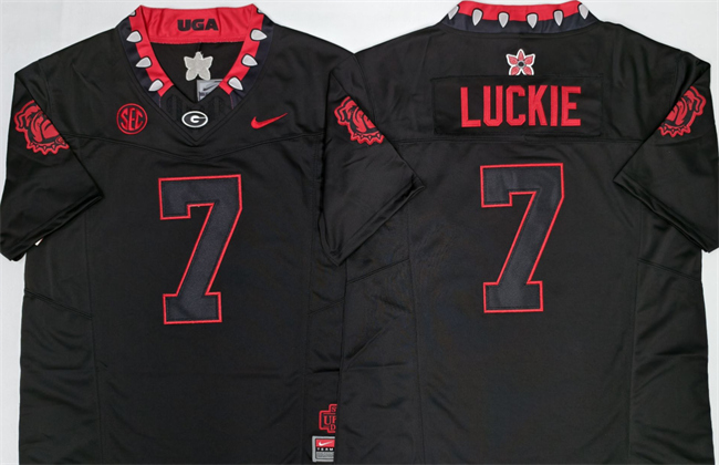 Youth Black Georgia Bulldogs #7 Lawson Luckie 2026 F.U.S.E. Stitched Football Jersey